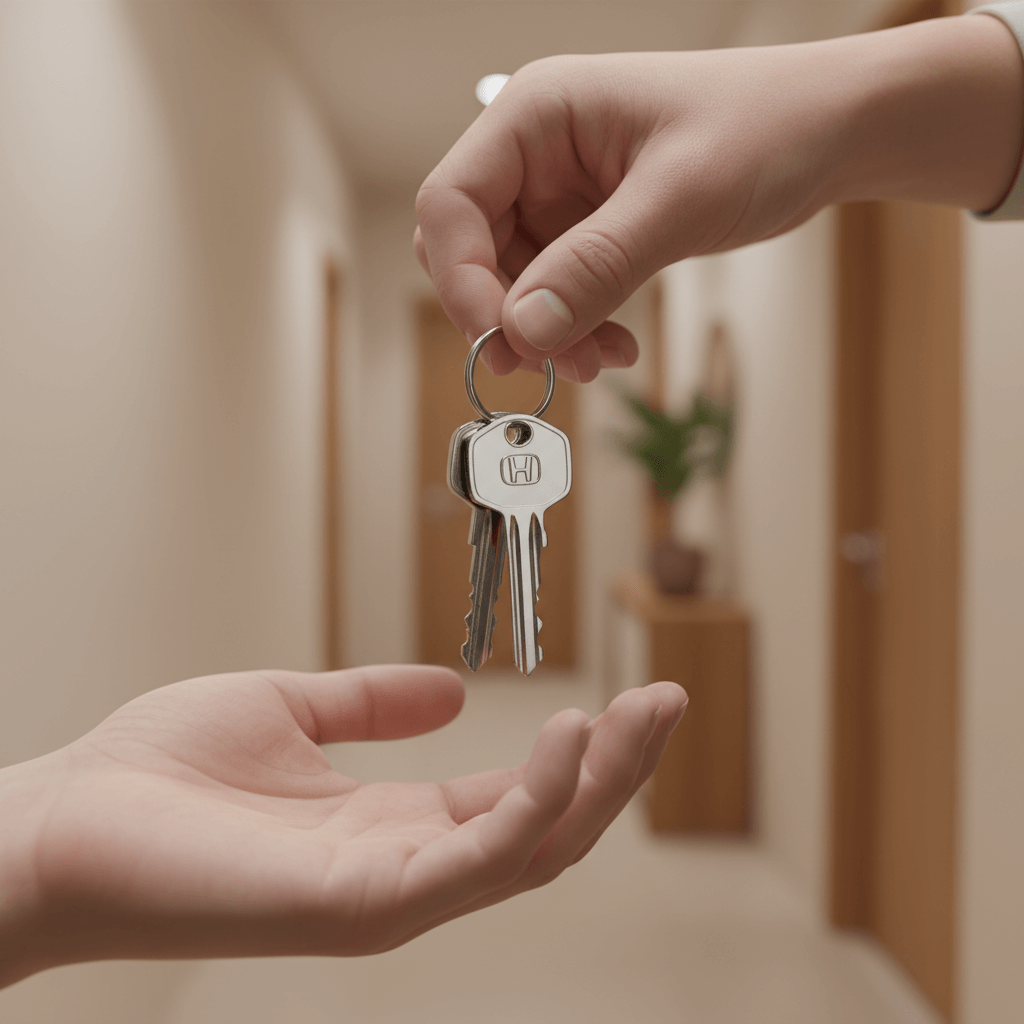 Übergabe der neuen Schlüssel an den Kunden